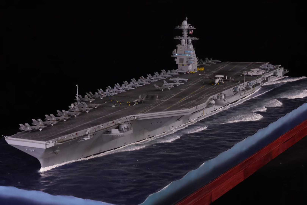 1:350 U.S. Navy Gerald R. Ford 3D Printed Aircraft Carrier, Lighting Effects Upgrade Version