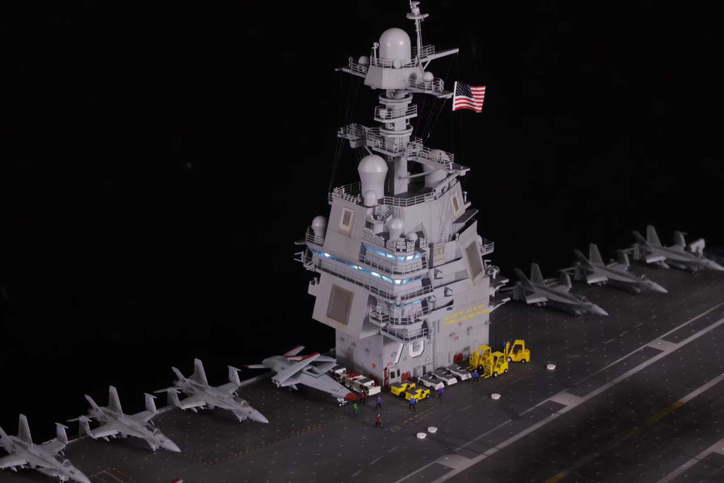 1:350 U.S. Navy Gerald R. Ford 3D Printed Aircraft Carrier, Lighting Effects Upgrade Version