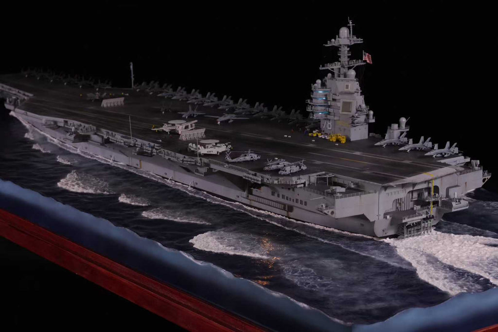 1:350 U.S. Navy Gerald R. Ford 3D Printed Aircraft Carrier, Lighting Effects Upgrade Version