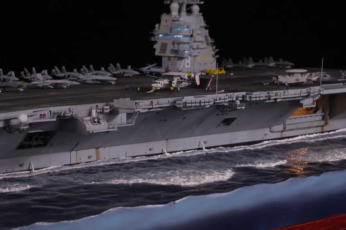 1:350 U.S. Navy Gerald R. Ford 3D Printed Aircraft Carrier, Lighting Effects Upgrade Version
