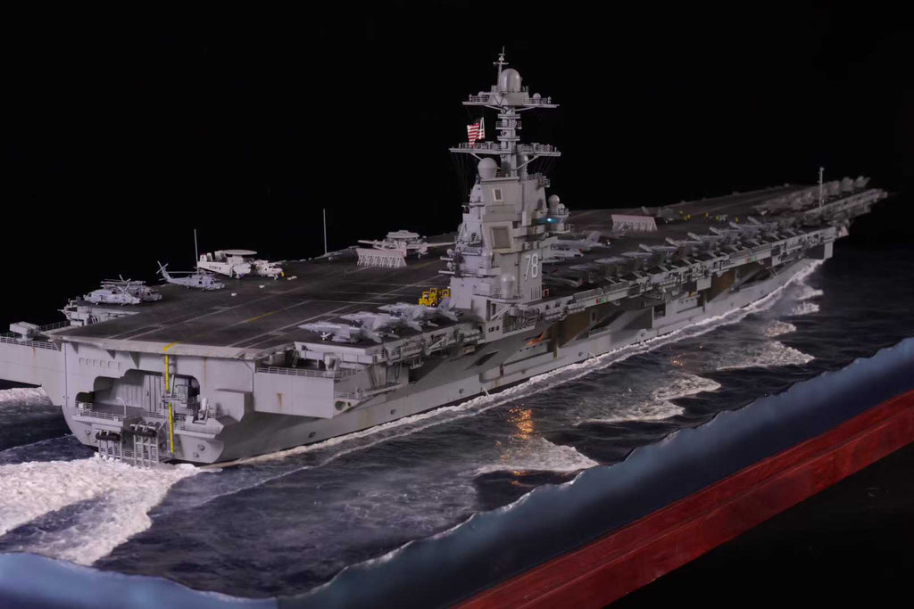 1:350 U.S. Navy Gerald R. Ford 3D Printed Aircraft Carrier, Lighting Effects Upgrade Version