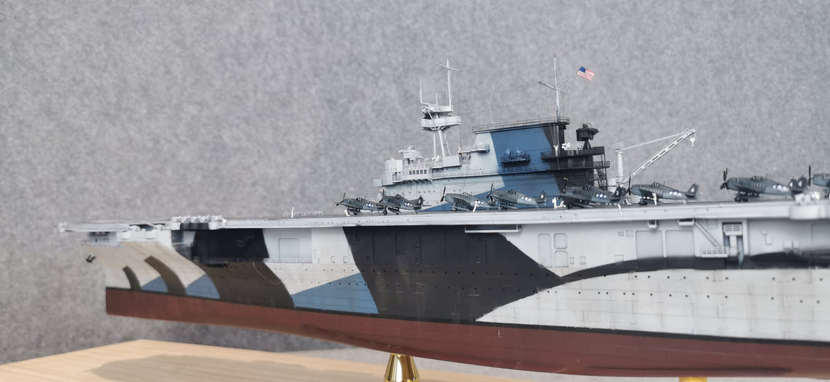 1:700 USS Yorktown (CV-5) Aircraft Carrier Model – Hand-Built WWII US Navy Carrier