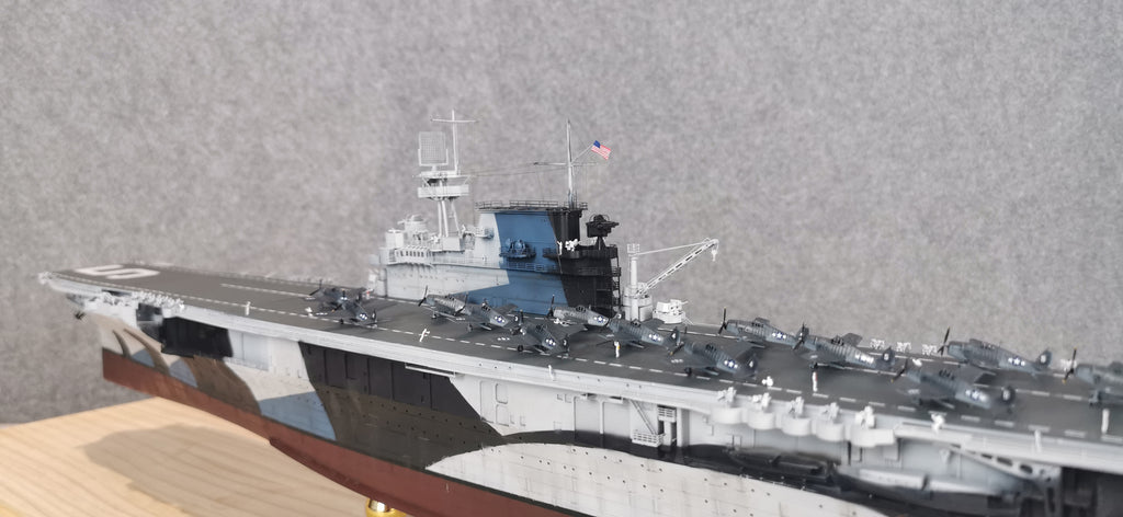 1:700 USS Yorktown (CV-5) Aircraft Carrier Model – Hand-Built WWII US Navy Carrier