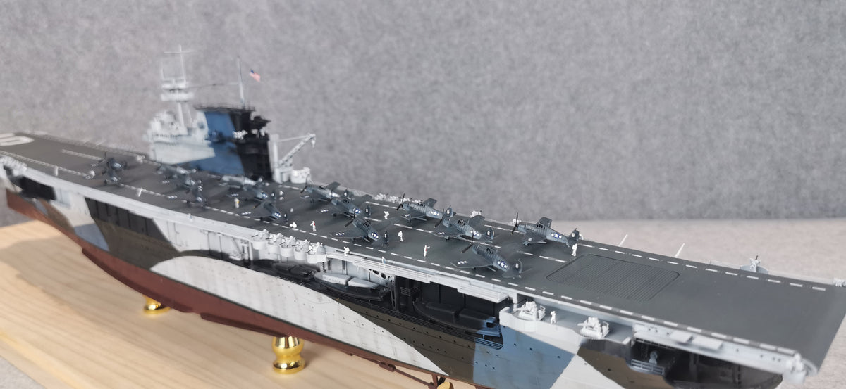 1:700 USS Yorktown (CV-5) Aircraft Carrier Model – Hand-Built WWII US Navy Carrier