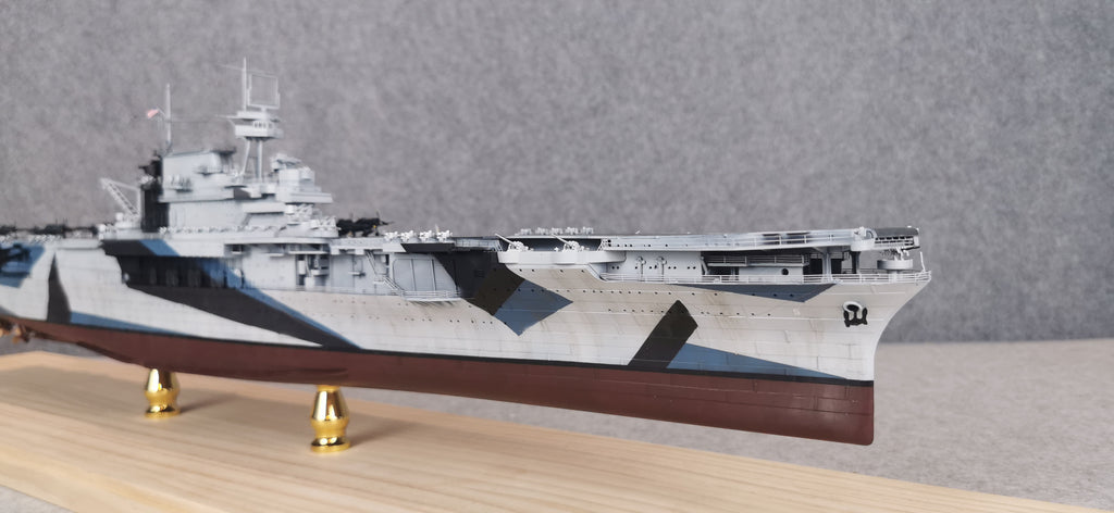 1:700 USS Yorktown (CV-5) Aircraft Carrier Model – Hand-Built WWII US Navy Carrier