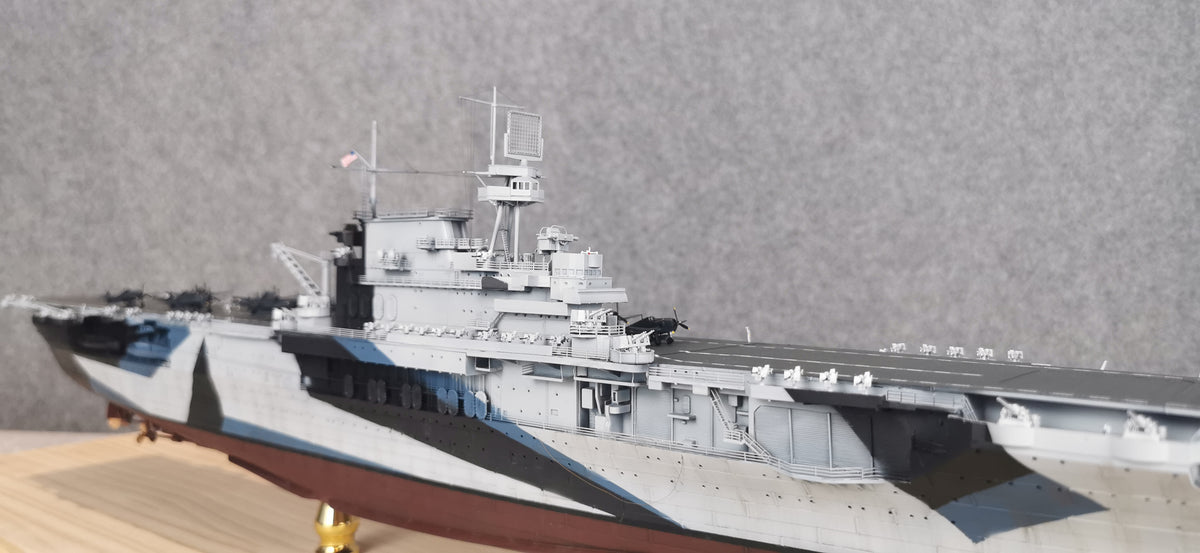 1:700 USS Yorktown (CV-5) Aircraft Carrier Model – Hand-Built WWII US Navy Carrier