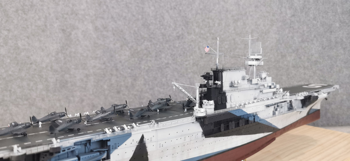 1:700 USS Yorktown (CV-5) Aircraft Carrier Model – Hand-Built WWII US Navy Carrier