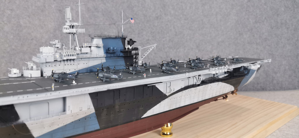 1:700 USS Yorktown (CV-5) Aircraft Carrier Model – Hand-Built WWII US Navy Carrier