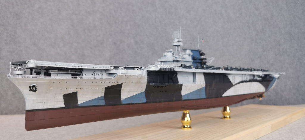 1:700 USS Yorktown (CV-5) Aircraft Carrier Model – Hand-Built WWII US Navy Carrier