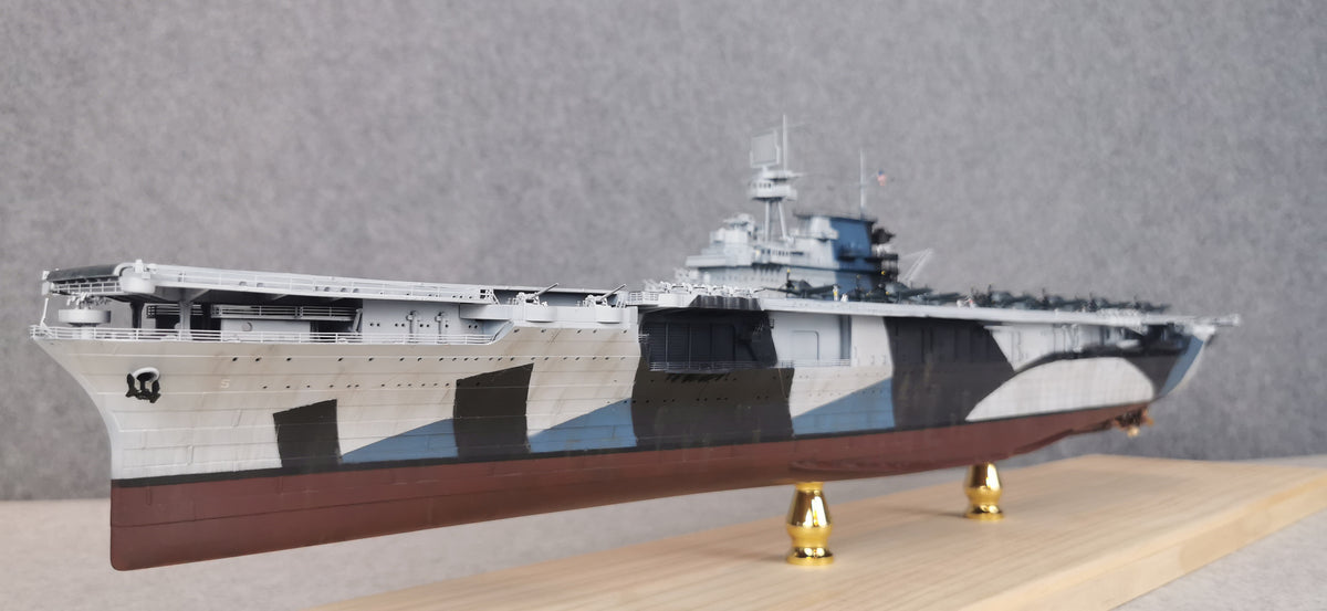1:700 USS Yorktown (CV-5) Aircraft Carrier Model – Hand-Built WWII US Navy Carrier