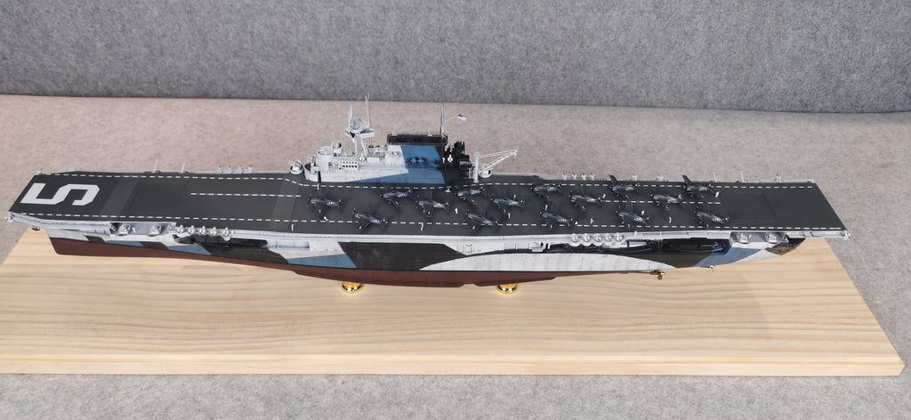 1:700 USS Yorktown (CV-5) Aircraft Carrier Model – Hand-Built WWII US Navy Carrier