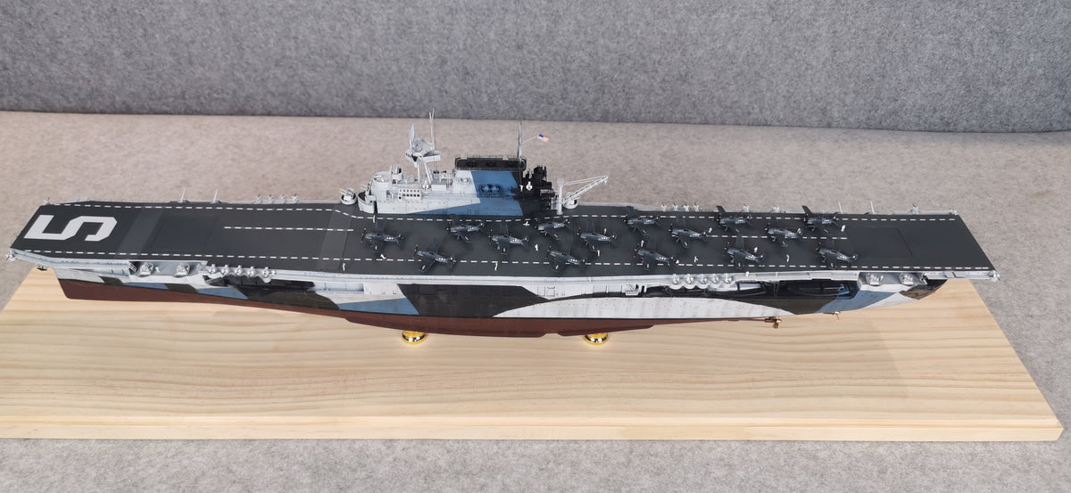 1:700 USS Yorktown (CV-5) Aircraft Carrier Model – Hand-Built WWII US Navy Carrier