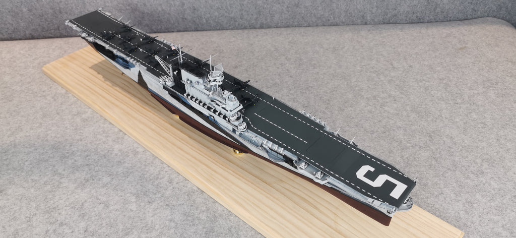 1:700 USS Yorktown (CV-5) Aircraft Carrier Model – Hand-Built WWII US Navy Carrier