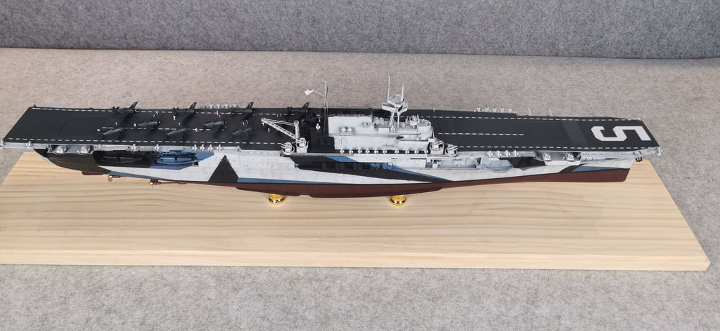 1:700 USS Yorktown (CV-5) Aircraft Carrier Model – Hand-Built WWII US Navy Carrier