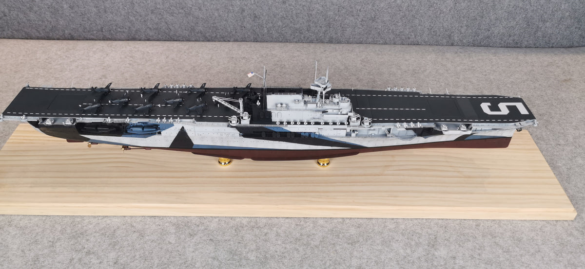 1:700 USS Yorktown (CV-5) Aircraft Carrier Model – Hand-Built WWII US Navy Carrier