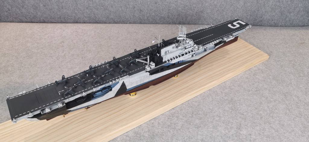 1:700 USS Yorktown (CV-5) Aircraft Carrier Model – Hand-Built WWII US Navy Carrier