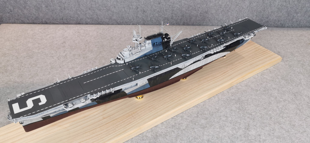 1:700 USS Yorktown (CV-5) Aircraft Carrier Model – Hand-Built WWII US Navy Carrier