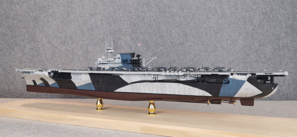 1:700 USS Yorktown (CV-5) Aircraft Carrier Model – Hand-Built WWII US Navy Carrier