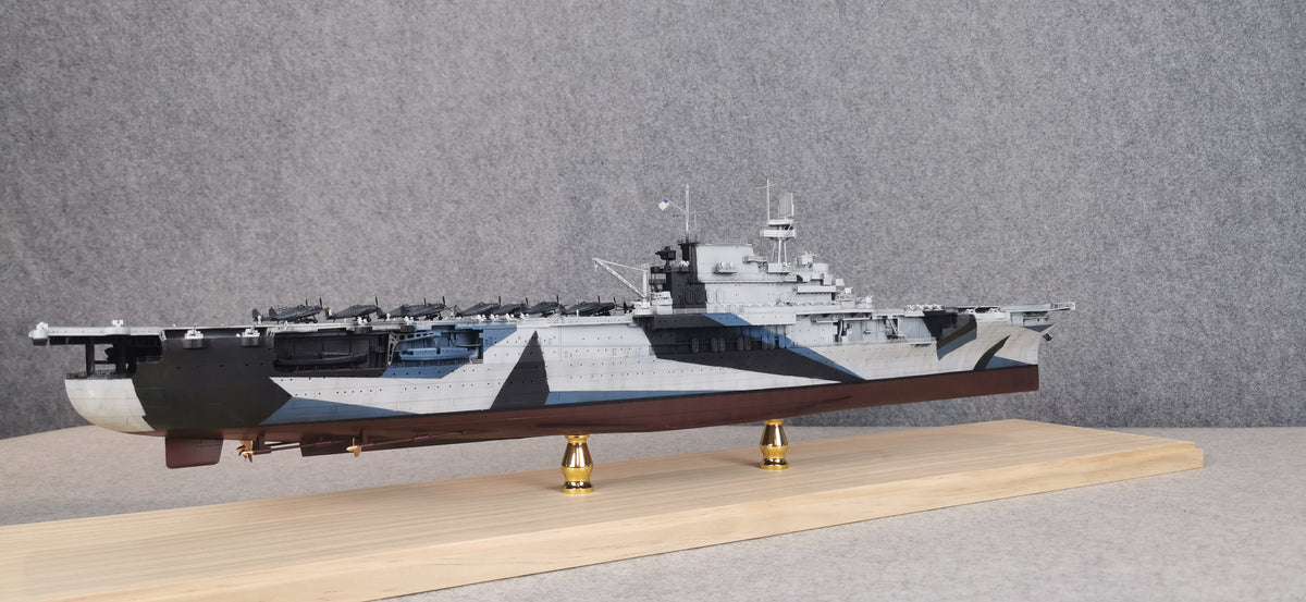 1:700 USS Yorktown (CV-5) Aircraft Carrier Model – Hand-Built WWII US Navy Carrier