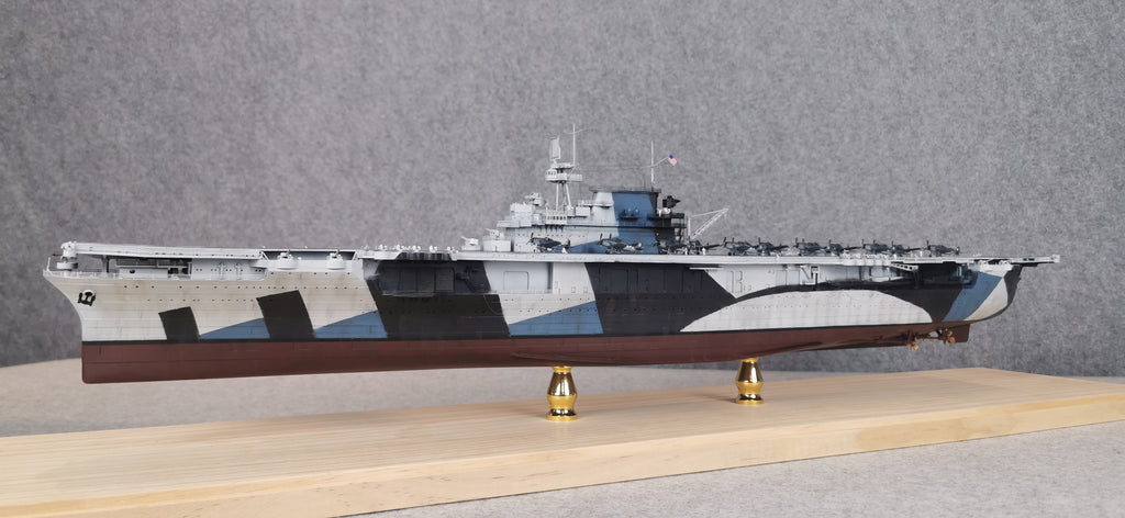 1:700 USS Yorktown (CV-5) Aircraft Carrier Model – Hand-Built WWII US Navy Carrier