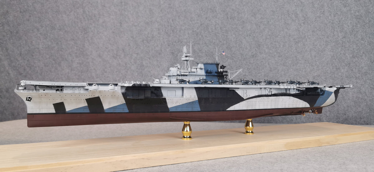 1:700 USS Yorktown (CV-5) Aircraft Carrier Model – Hand-Built WWII US Navy Carrier
