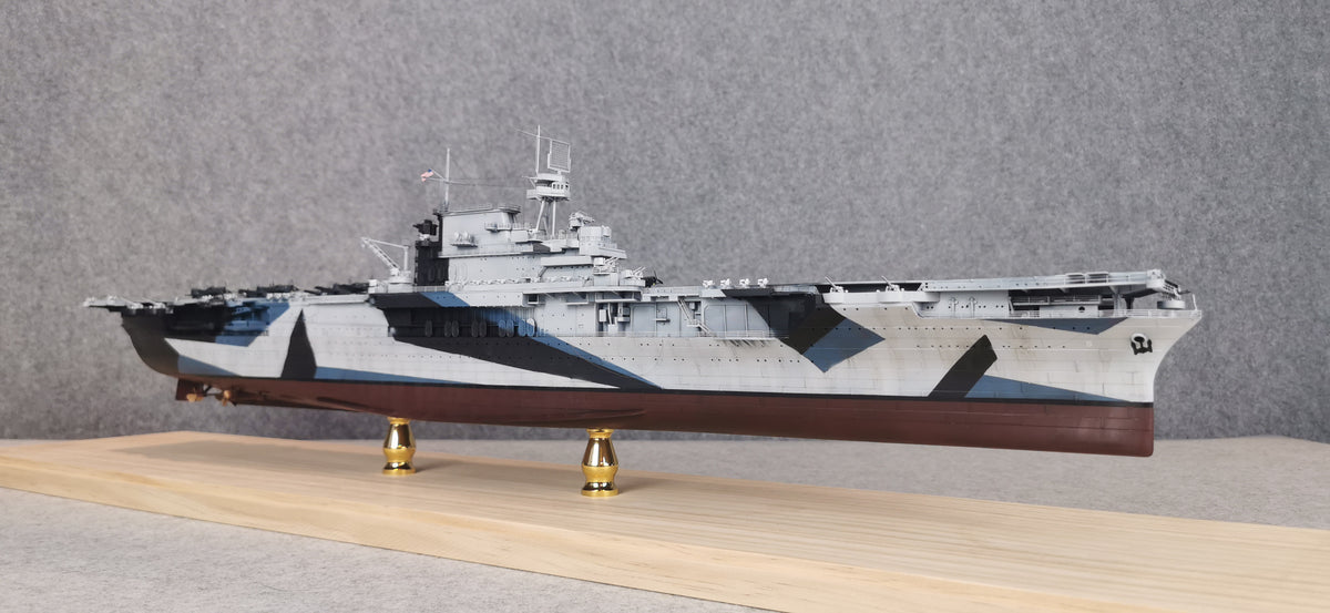 1:700 USS Yorktown (CV-5) Aircraft Carrier Model – Hand-Built WWII US Navy Carrier