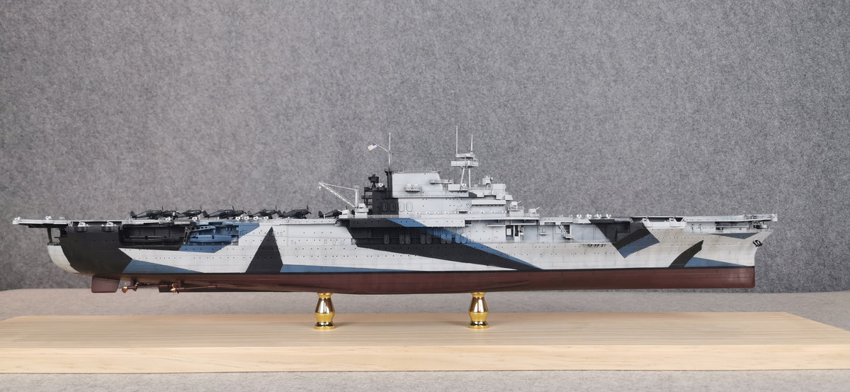 1:700 USS Yorktown (CV-5) Aircraft Carrier Model – Hand-Built WWII US Navy Carrier